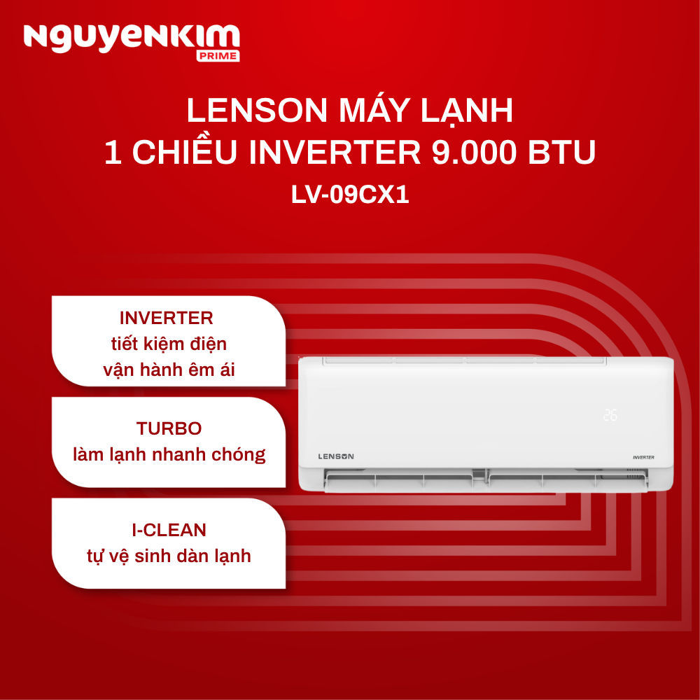 [Phí Lắp đặt 0Đ HN HCM] Máy lạnh/Điều hòa Lenson Inverter 1 HP LV-09CX1