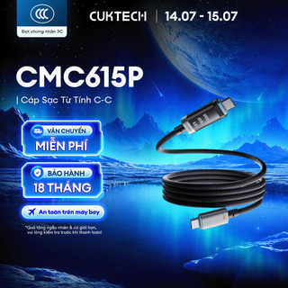 Cáp Sạc Từ Tính CUKTECH CMC615P C-C 1.5m | Công Suất Sạc Max 240W | Màn Hình OLED | Bảo Hành 18 Tháng