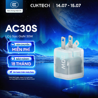 Củ Sạc GaN CUKTECH AC30S 1C | Công Suất Max 30W | Siêu Nhỏ Gọn | Bảo Hành 18 Tháng