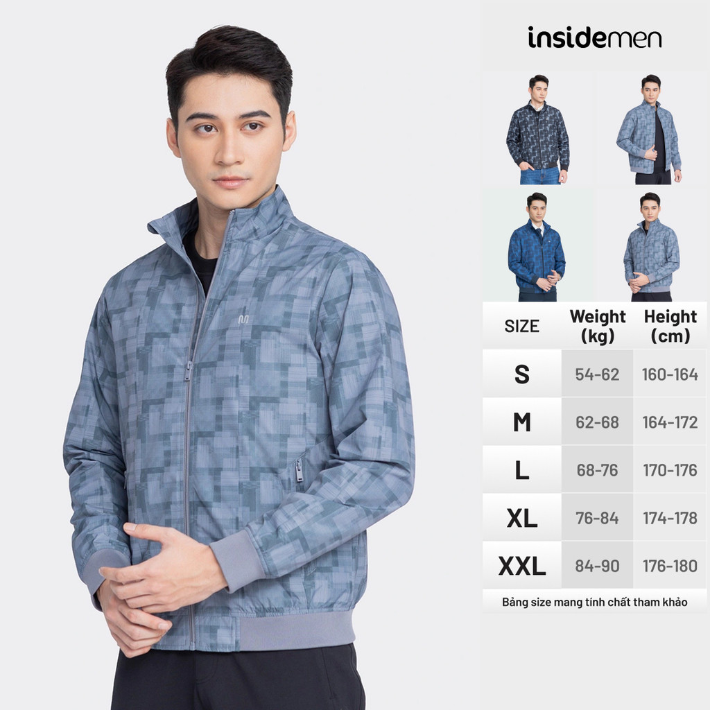 Áo Khoác Gió Nam Insidemen IJK017W3 Cổ Trụ Chống Nước Giữ Nhiệt Siêu Nhẹ