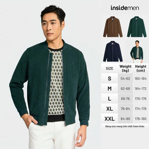 Áo Khoác Nhung Hai Lớp giữ ấm Nam INSIDEMEN Lịch Sự Sang Trọng nhiều màu sắcIJK051BZ