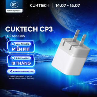 Củ Sạc GaN CUKTECH CP3 1C | Công Suất 40W | Hỗ Trợ Sạc Nhanh | Thiết Kế Nhỏ Gọn | Bảo Hành 18 Tháng AC301
