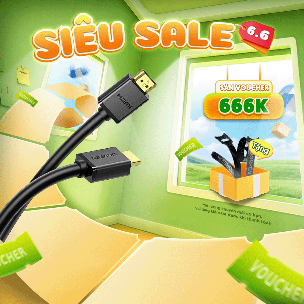 Cáp HDMI 2.0 tốc độ cao Ugreen HD104 Dùng cho Xiaomi Mi Box PS4 | Cổng kết nôi 1080P | Bảo hành 18 tháng 1 đổi 1 10106