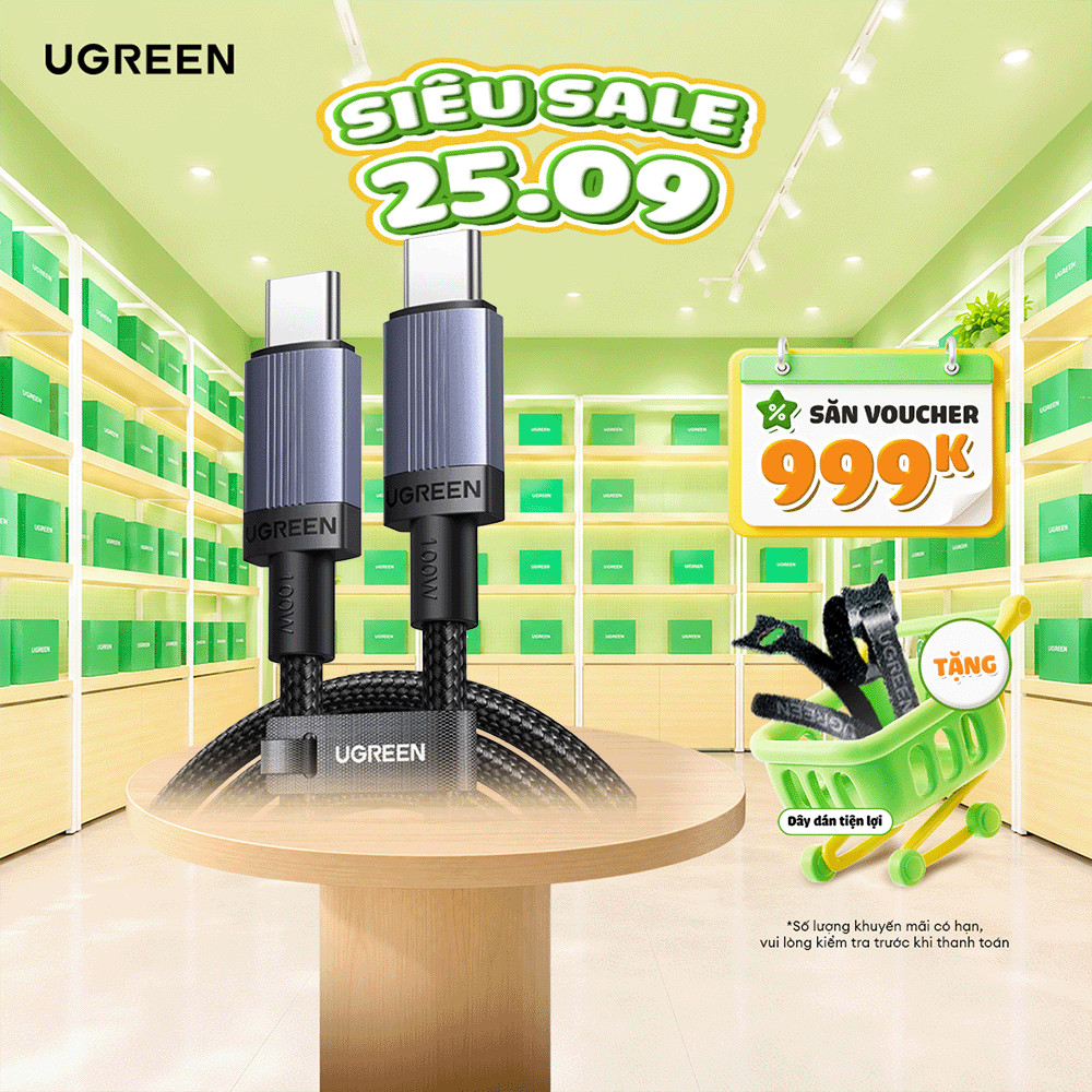 Cáp Sạc Nhanh 240W UGREEN US535 | Type C to type C PD3.1 48V 5A|Truyền Dữ Liệu 480Mbps| Bảo Hành18 Tháng 1 Đổi 1| 90440.