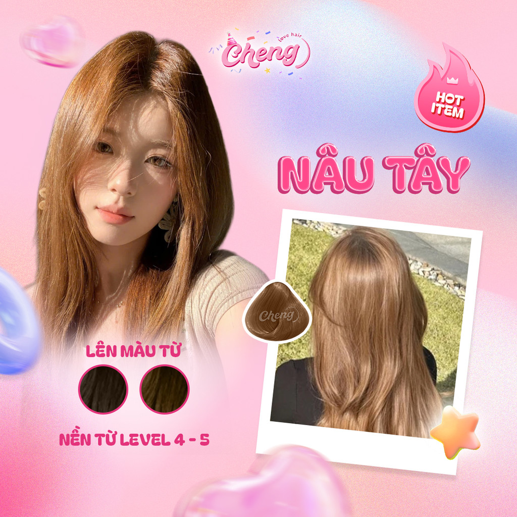 Thuốc Nhuộm Tóc Màu NÂU TÂY Không Tẩy | Chenglovehair, Chenglovehairs