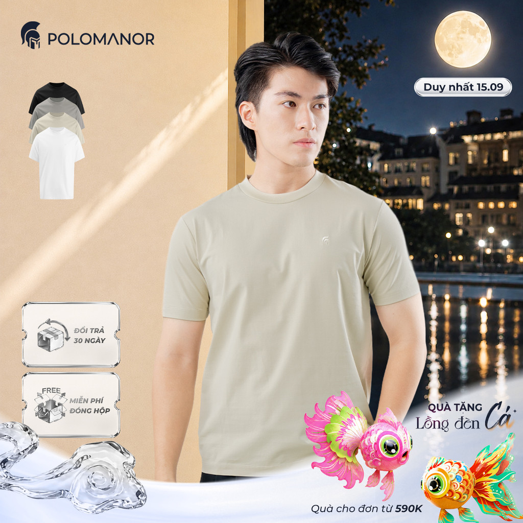 [GIÁ CHỈ CÓ TRÊN LIVE] [DEAL LỄ TRUNG THU] Áo thun nam trơn TSHIRT BASIC USA, vải cotton kiểm định USA - POLOMAONOR