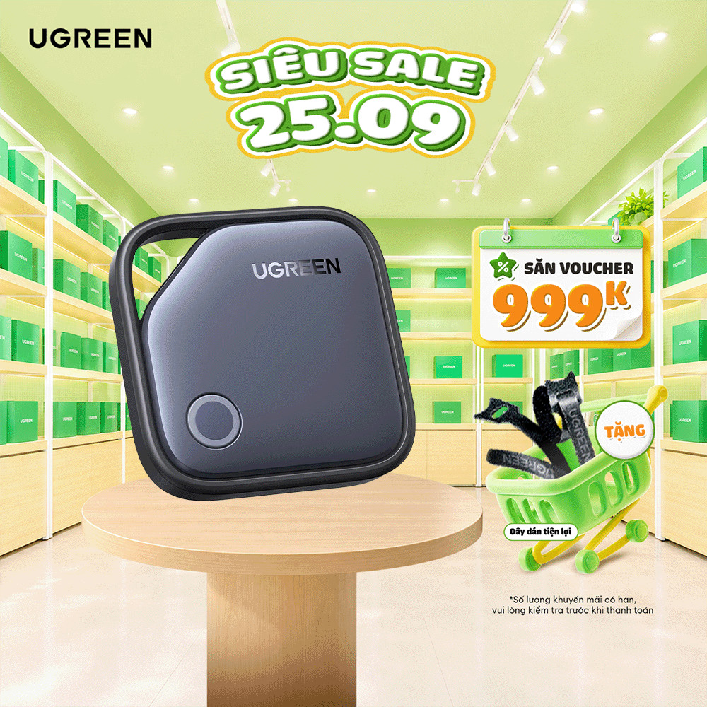 Thiết bị định vị Ugreen Finder|Tích hợp còi báo động|Pin sử dụng lên đến 24 tháng|BH18 tháng 1 đổi 1 45297 55769P 95900S
