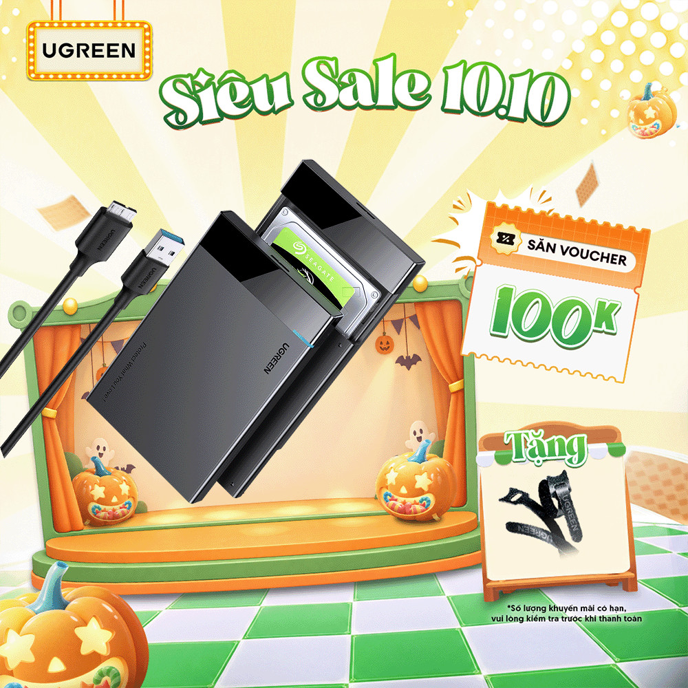 Hộp đựng ổ cứng 2.5 inch SSD, HDD SATA UGREEN US221 6TB truyền tải cao | Thiết kế sang trọng BH 18 Tháng 1 Đổi 1 - 30847