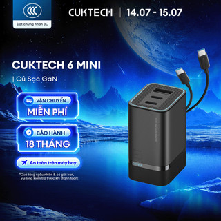 Củ Sạc GaN CUKTECH 6 MINI 2C1A | Hỗ Trợ Sạc Nhanh | Công Suất 90W | Thiết Kế Nhỏ Gọn | Bảo Hành 18 Tháng AD653
