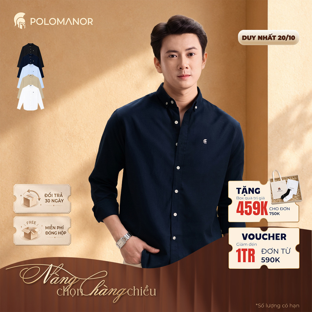 [BEST SELLER] Áo sơ mi nam tay dài OXFORD PREMIUM, BST SMART CASUAL, Cao Cấp, Thanh Lịch - POLOMANOR