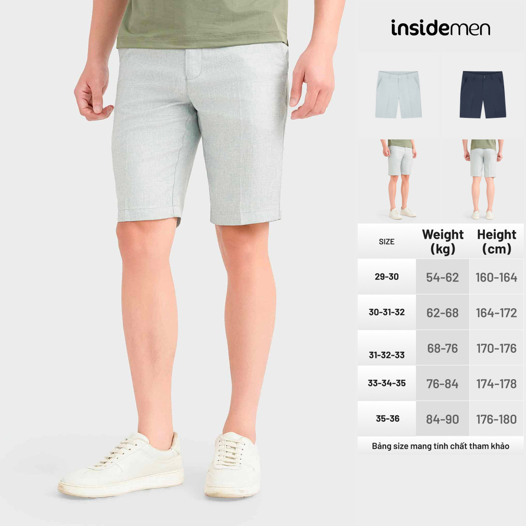 Quần Short thể thao cạp âu Nam Insidemen Regular Fit Co Giãn ISO080MAH0