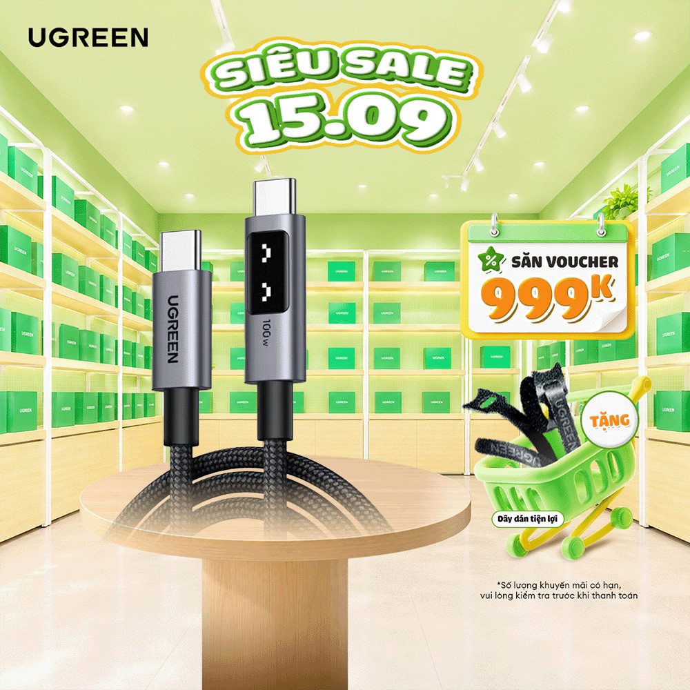 Cáp sạc USB-C sang USB-C Ugreen Uno 100W  | Dài từ 0.5M-2M | Tốc độ truyền 480Mbps | Bảo hành 18 tháng 1 đổi 1 | 45612
