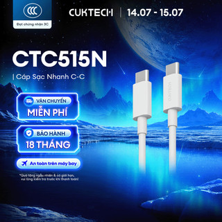 Cáp Sạc Nhanh CUKTECH CTC515N C-C | Công Suất Sạc Max 100W | Truyền Tải Dữ Liệu 480Mbps | Bảo Hành 18 Tháng