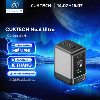 Củ sạc GaN Cuktech 6 Ultra 2C1A | Công suất 100W | Hỗ trợ sạc nhanh | Bảo hành 18 tháng AD653U