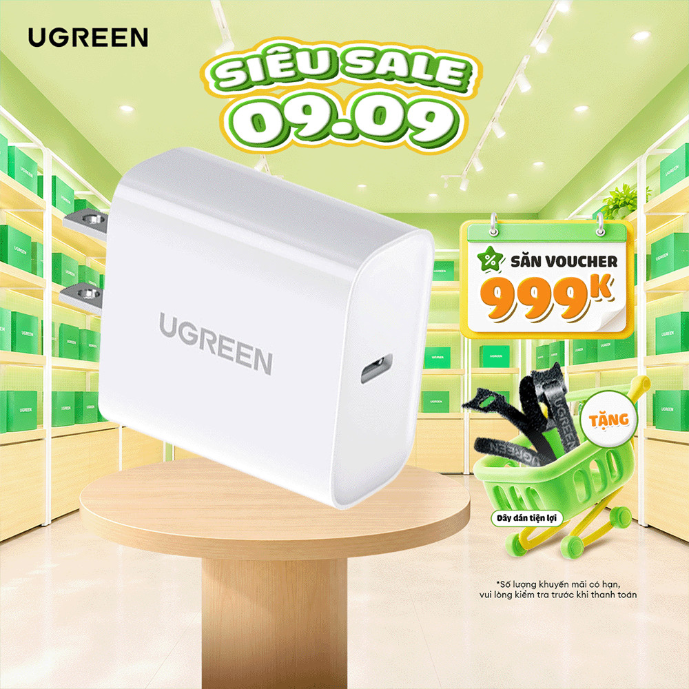 Củ sạc Nhanh UGREEN 20W CD137 QC4.0 QC3.0| USB Type C| Sạc Nhanh PD |Bảo hành 18 tháng 1 đổi 1|60449 70226 70293