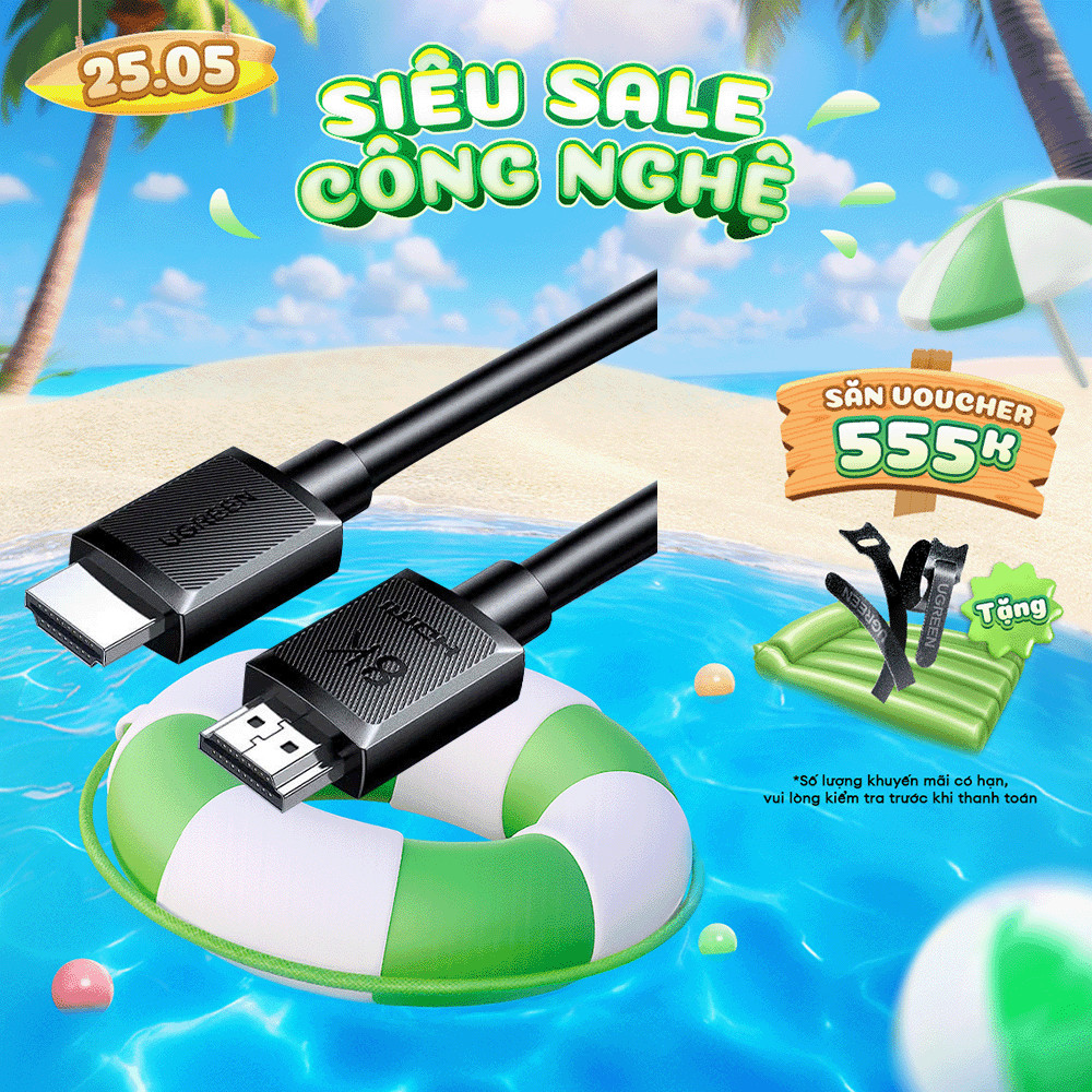 Cáp HDMI 2.1 1M-5M Ugreen HD175 | Hỗ trợ 8K@60Hz 48Gbps | Hỗ trợ HDR eARC | Bảo hành 18 tháng 1 đổi 1 45430