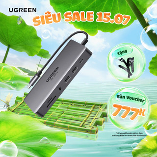Hub chuyển đổi Type C Ugreen 11 in 1 | AUX 3.5mm | Kết nối Internet Ethernet 1000Mbps | Bảo hành 18 tháng 1 đổi 1 45520