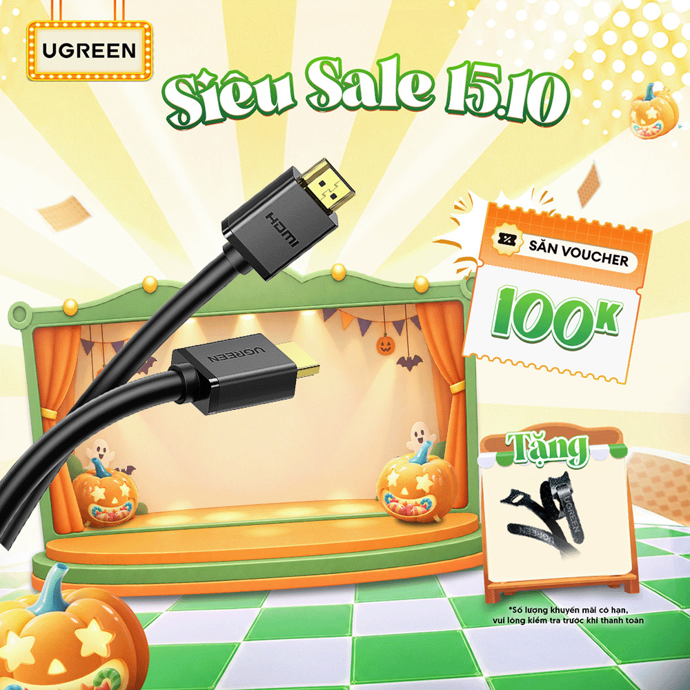 Cáp HDMI 2.0 tốc độ cao Ugreen HD104 Dùng cho Xiaomi Mi Box PS4 | Cổng kết nôi 1080P | Bảo hành 18 tháng 1 đổi 1 10106
