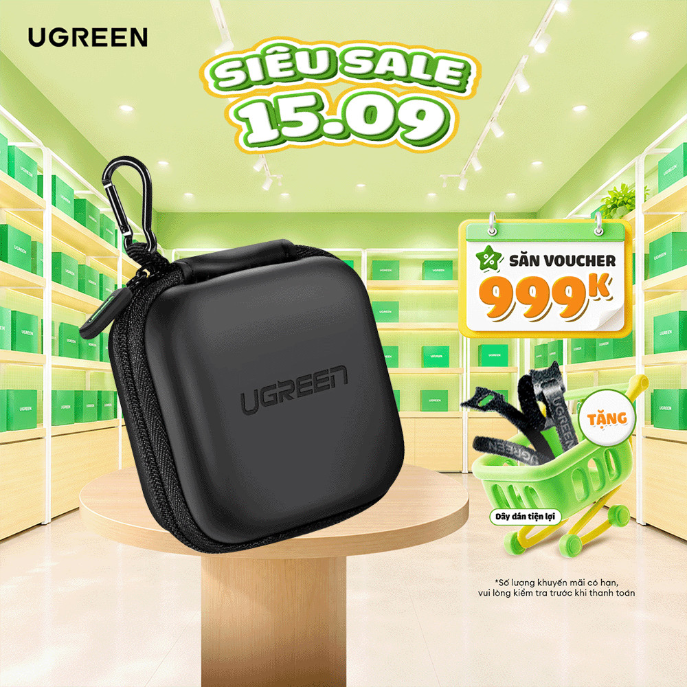 Hộp đựng tai nghe thẻ nhớ cáp USB UGREEN | Chống sốc chống nước | Nhỏ gọn và cứng cáp | 40816