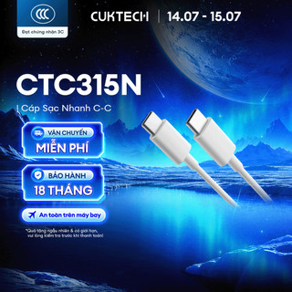 Cáp Sạc CUKTECH 60W USB-C Sang USB-C | Hỗ Trợ Sạc, Truyền Tệp Nhanh | Bảo Hành 18 Tháng CTC310N CTC315N