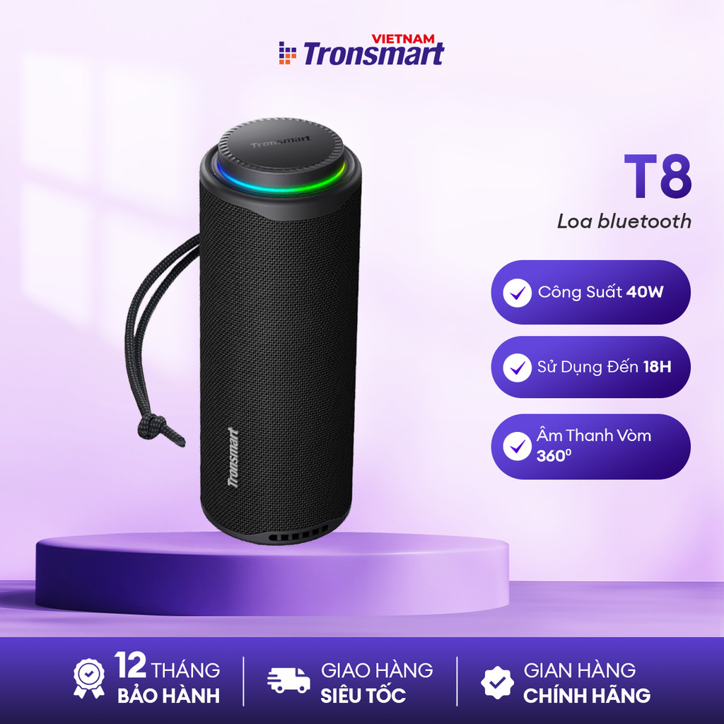 Loa Bluetooth Tronsmart T7/T8 | Công Suất 30W | Âm Thanh 360° | Chống Nước IPX7 | Bảo Hành 12 Tháng