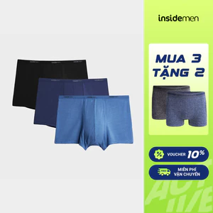 [COMBO TẶNG 2] Combo 3 Quần Lót Nam Boxer Insidemen cạp chun co giãn, tiện lợi IBX003EDP03