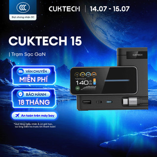 Trạm Sạc GaN CUKTECH 15 6in1 | Công Suất Max 140W | Màn Hình 1.83 Inch | Bảo Hành 18 Tháng TA1406U