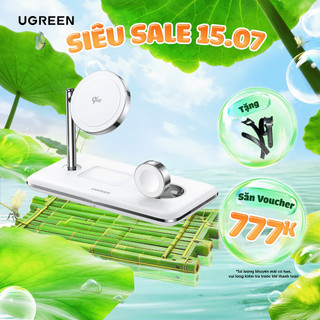 Sạc không dây MagSafe 3 trong 1 Ugreen CD278 | Chứng nhận MFi | Bộ sạc không dây 25W | Bảo Hành 18 Tháng 1 Đổi 1 | 90326