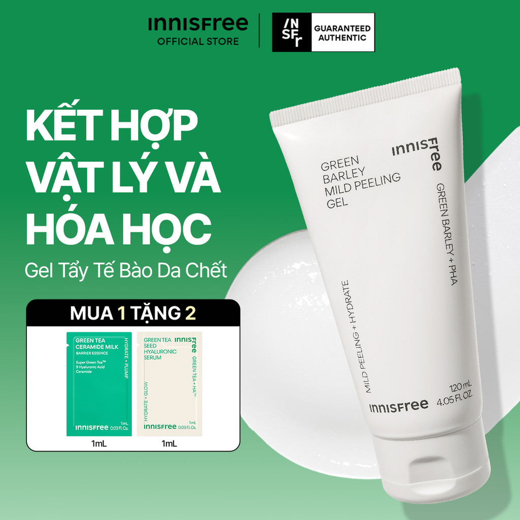 Gel tẩy tế bào da chết từ lúa mạch xanh innisfree Green Barley Mild Peeling Gel 120ml