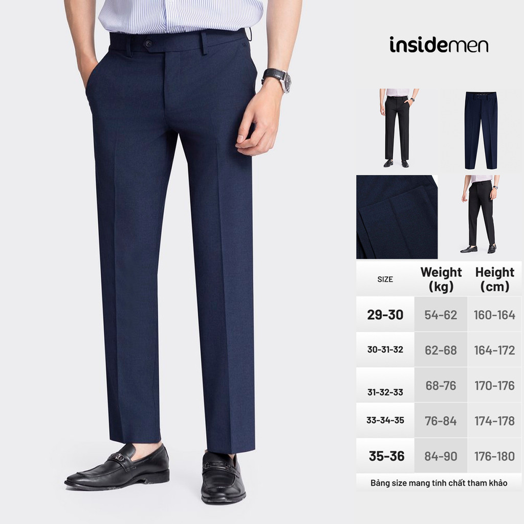 Quần Âu Nam Insidemen ITR05503 Dáng Suông Basic Phong Cách Hàn Quốc Dễ Phối Đồ