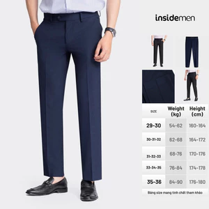 Quần Âu Nam Insidemen ITR05503 Dáng Suông Basic Phong Cách Hàn Quốc Dễ Phối Đồ