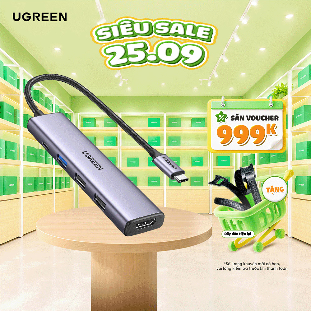 Hub chuyển đổi Type C UGREEN 15495 15596 60560 PD 100W | Bảo hành chính hãng 18 tháng 1 đổi 1