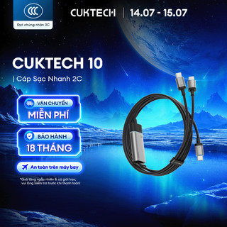 Cáp Sạc Nhanh CUKTECH 10 1.35m| Công Suất 100W Max | 2 Cổng C | Sợi Fiber Chắc Chắn | Bảo Hành 18 Tháng C2C515