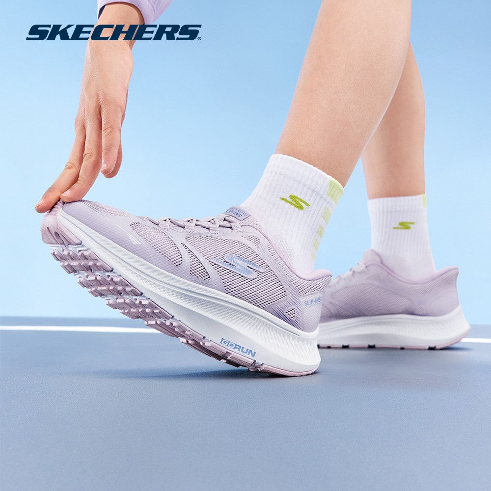 Giày Thể Thao Bé Gái Skechers Slip-Ins GOrun Consistent 2.0 Quick Burst Chạy Bộ Tập luyện-303985L-LAV Air-Cooled GogaMat