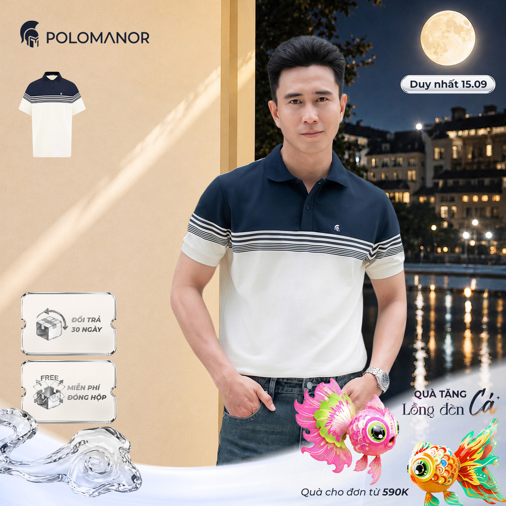 [DEAL LỄ TRUNG THU] Áo polo nam cao cấp IRISH, chất liệu CVC Diamond thanh lịch sang trọng - POLOMANOR