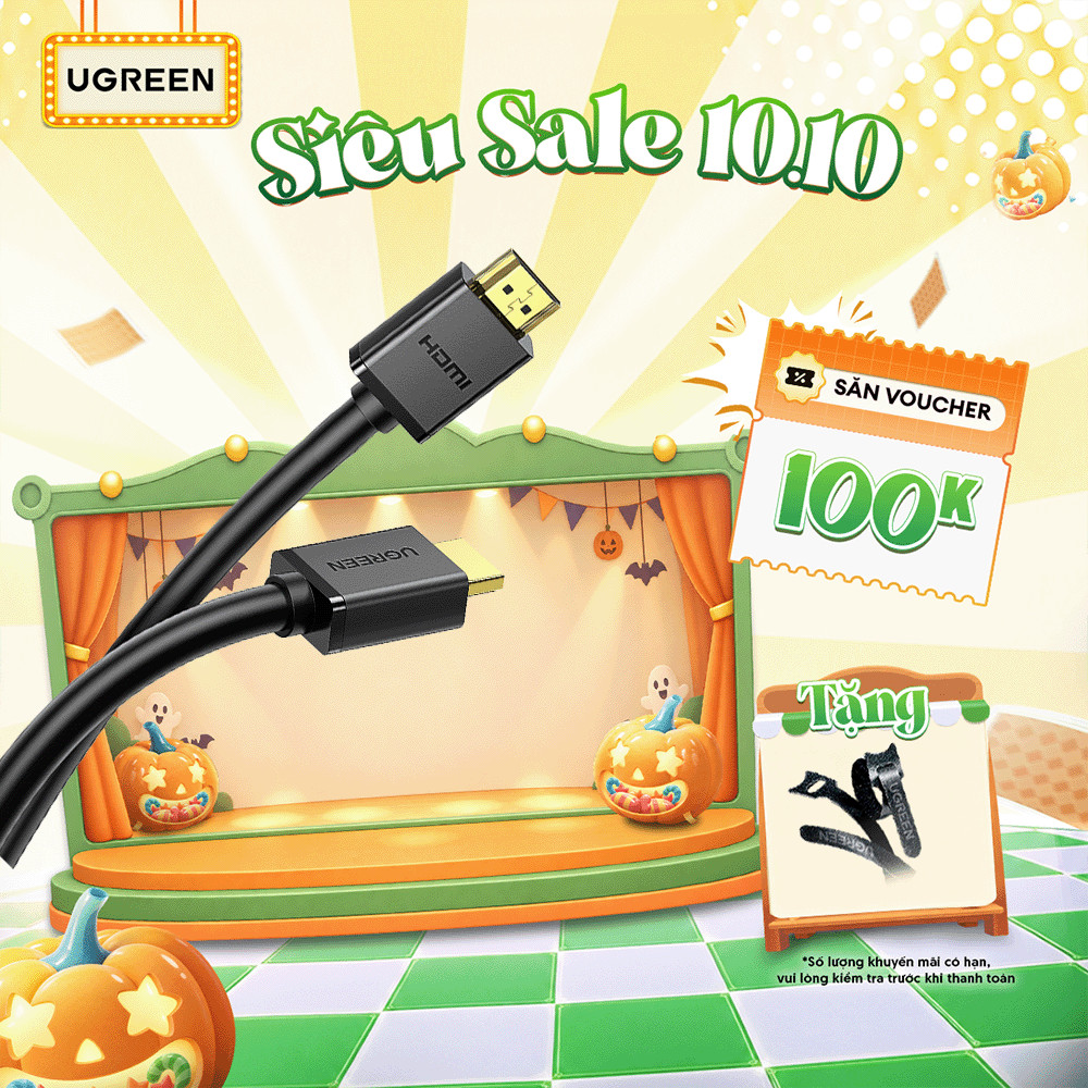 Cáp HDMI 2.0 tốc độ cao Ugreen HD104 Dùng cho Xiaomi Mi Box PS4 | Cổng kết nôi 1080P | Bảo hành 18 tháng 1 đổi 1 10106