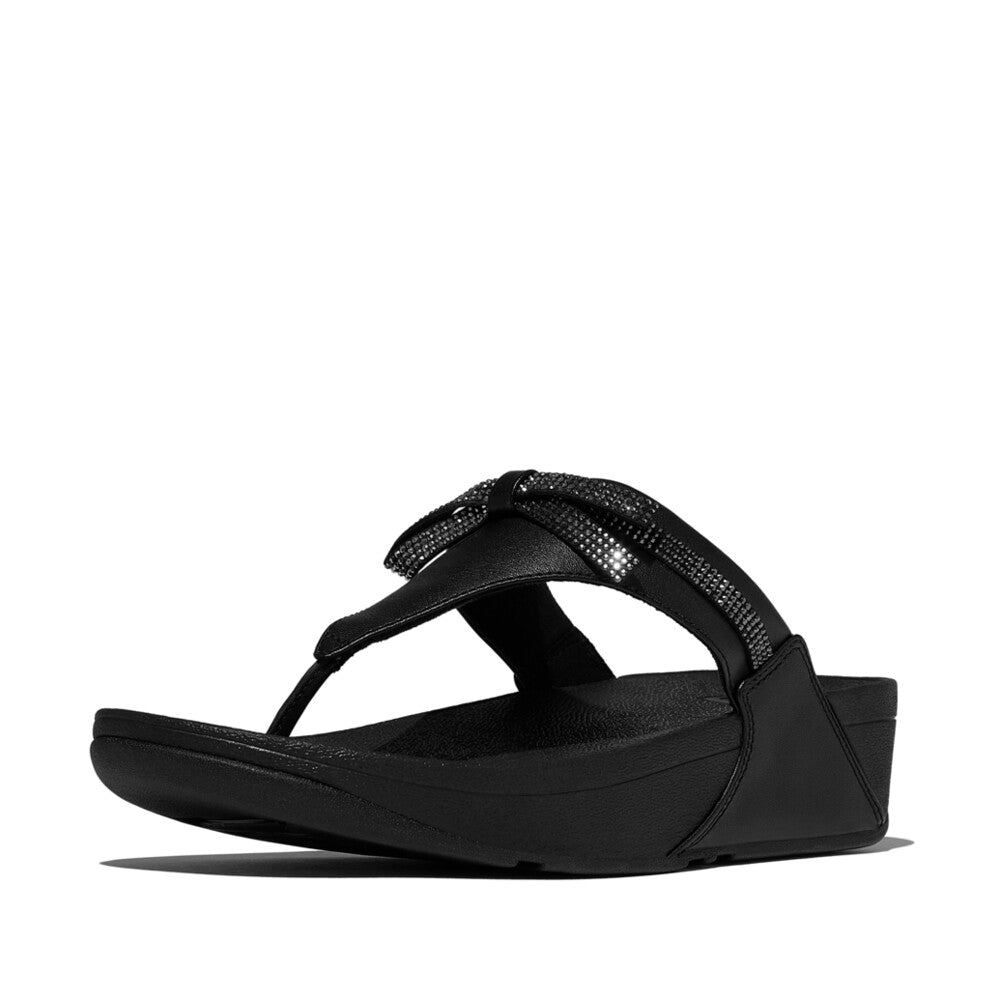 Xăng Đan Xỏ Ngón Nữ LULU GLITZ-BOW LEATHER TOE-POST E1G-090
