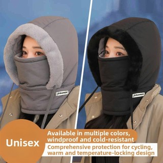 [Top] Mũ cưỡi lông cừu giữ nhiệt mùa đông có mặt nạ và khăn quàng cổ Unisex ấm áp chống gió