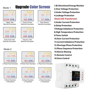 [FUXIN] Máy đo năng lượng hai chiều WiFi thông minh Tuya có bộ bảo vệ rò rỉ