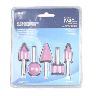 [FUXIN] Bộ 5 Đầu Mài Đánh Bóng Đá Mài 6 Mm Bánh Xe Mũi Khoan Điện