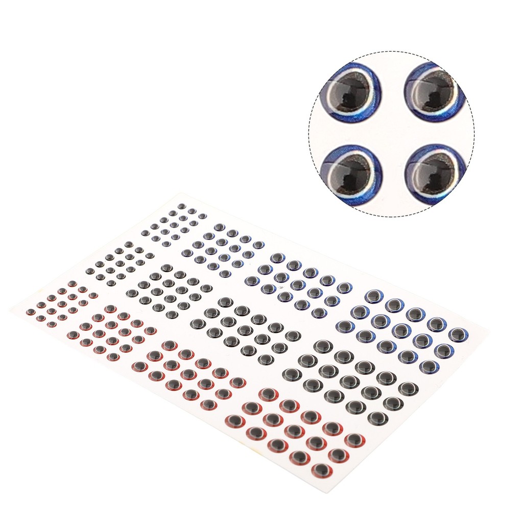 183 Cái/Lốc Mồi Câu Cá Mắt Ba Chiều 3D 3-6mm - Nhãn Dán Mắt Cá Nhân Tạo