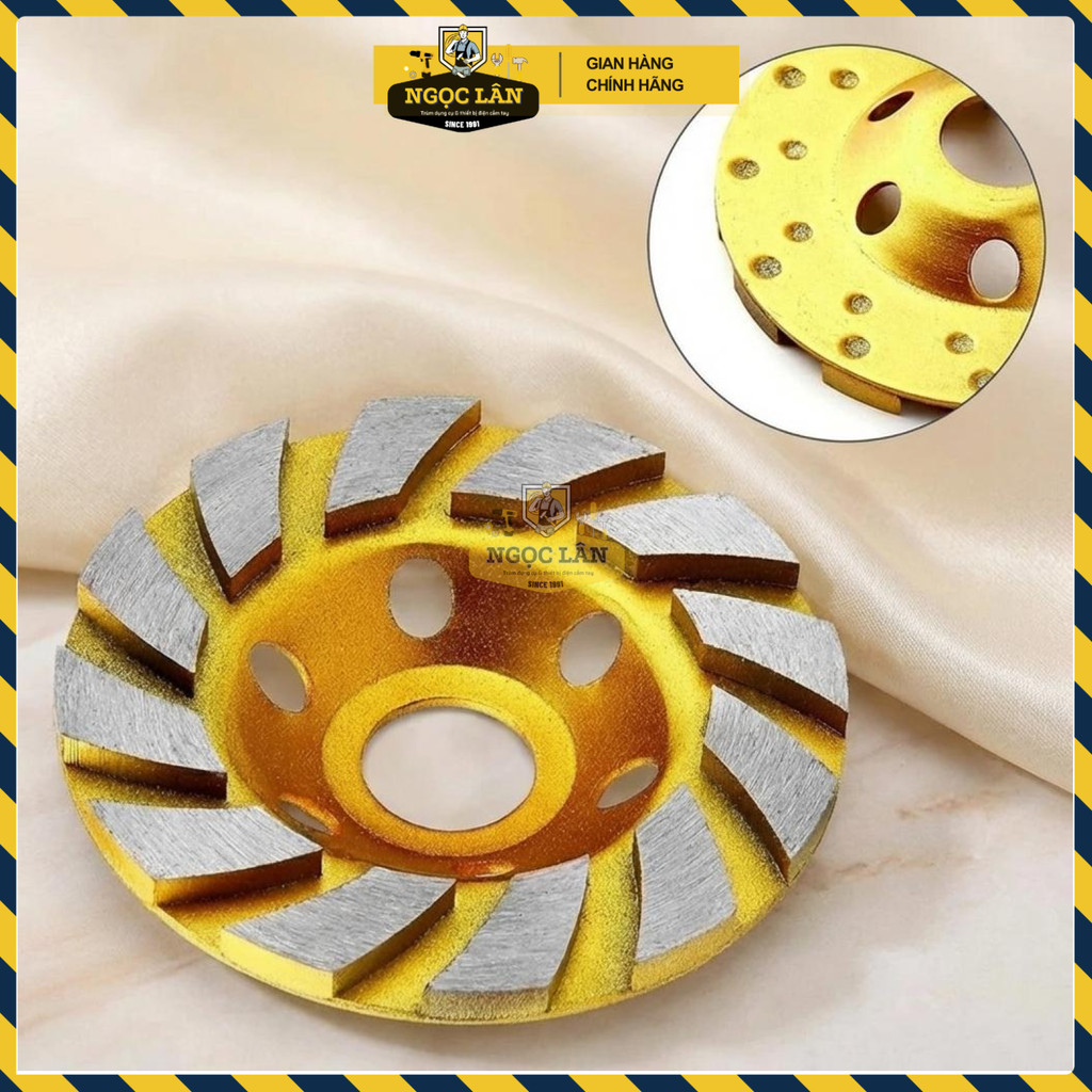 Chén Mài Đá Bê Tông Super Unik 100mm, 12 Lưỡi Hợp Kim, Chuyên Dùng Phá Nhám Sàn Dày Bền Bỉ.
