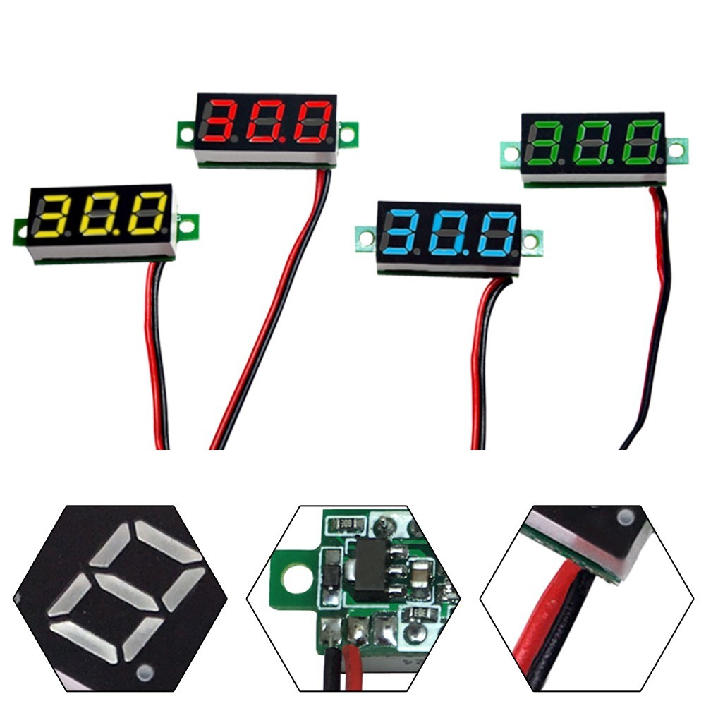 [Smellshi] Vôn kế kỹ thuật số Minimun LED 0,28 inch DC2.5-40V bảo vệ kết nối ngược