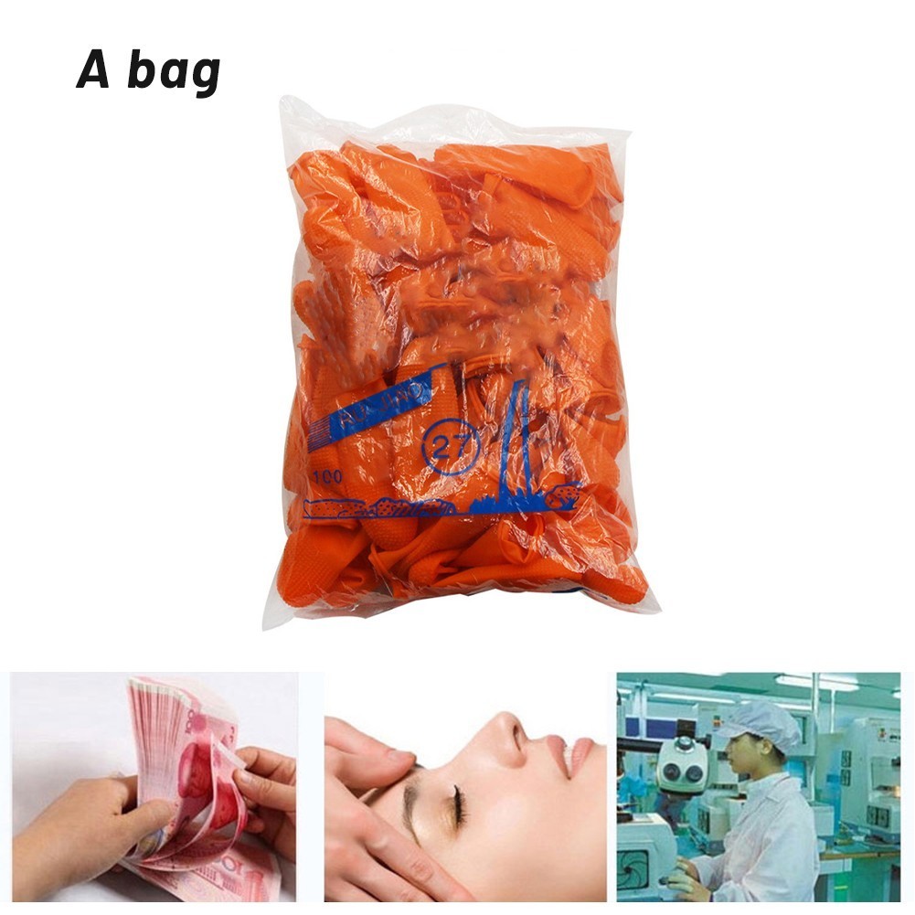 [Smellshi] Ngón Tay Cots Màu Cam Cao Su Chống Trơn Trượt Đếm Tiền Nông Nghiệp Ngón Tay Cots