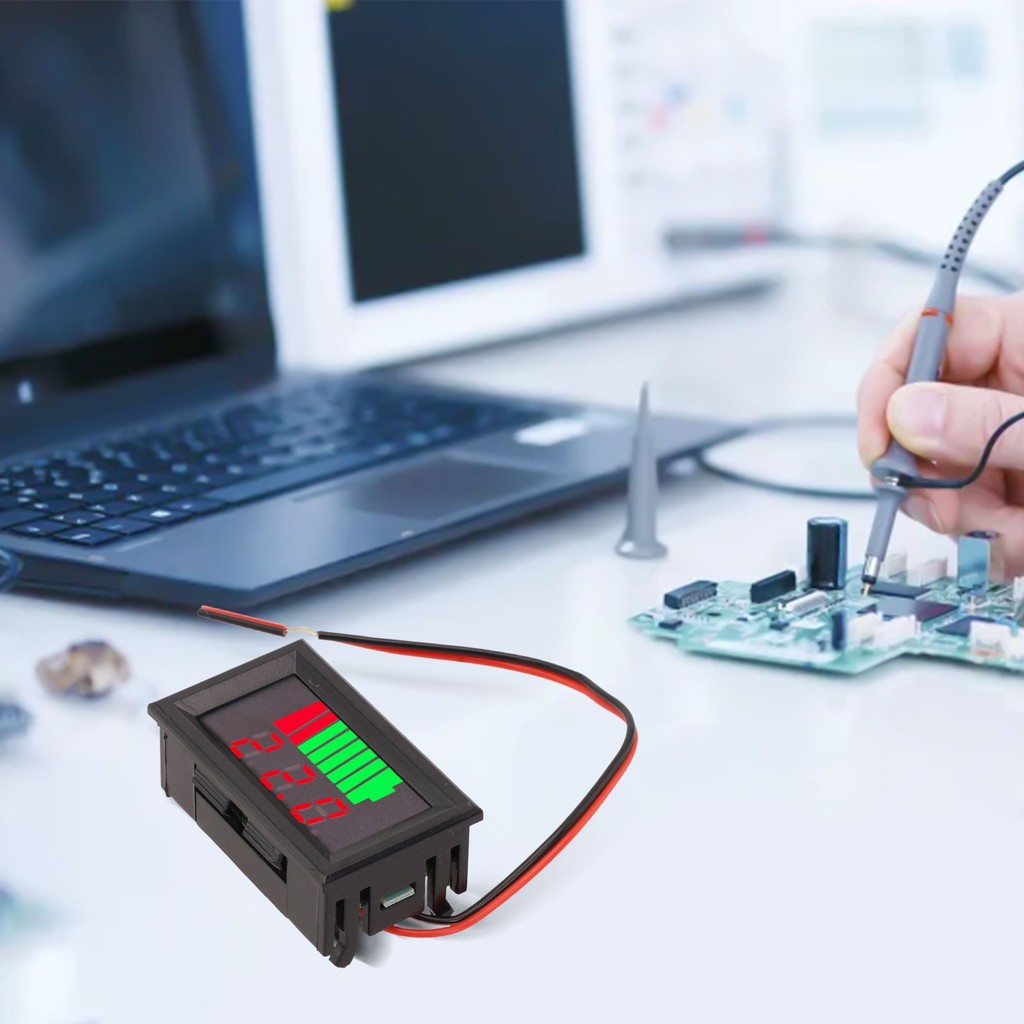 [Smellshi] Chỉ báo sạc pin 12-72V Đồng hồ đo dung lượng pin Lithium Màn hình kỹ thuật số