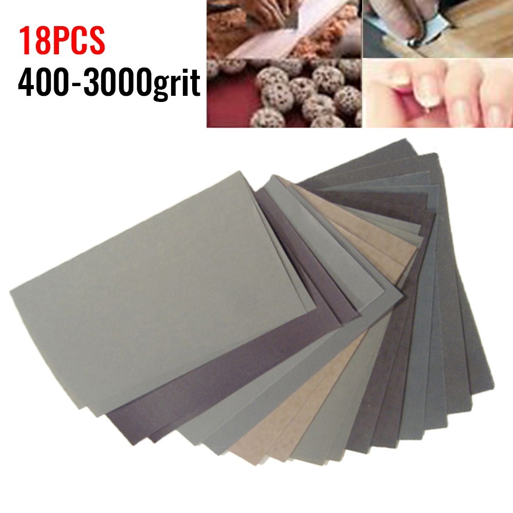 [Smellshi] 400,600,1000,1200,15000,25000,3000 Giấy nhám Grit Ướt / Khô 18 cái / bộ