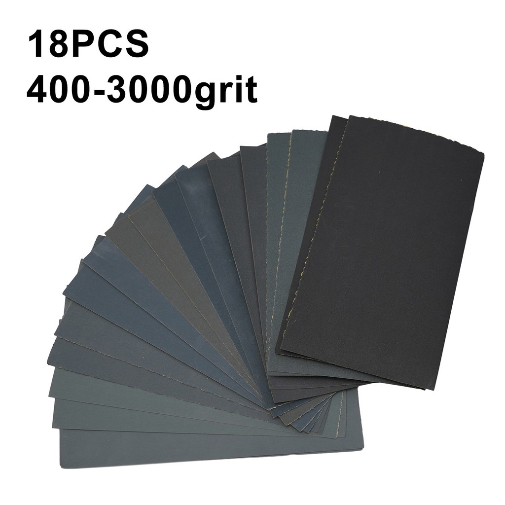 [Smellshi] 400,600,1000,1200,15000,25000,3000 Giấy nhám Grit Ướt / Khô 18 cái / bộ