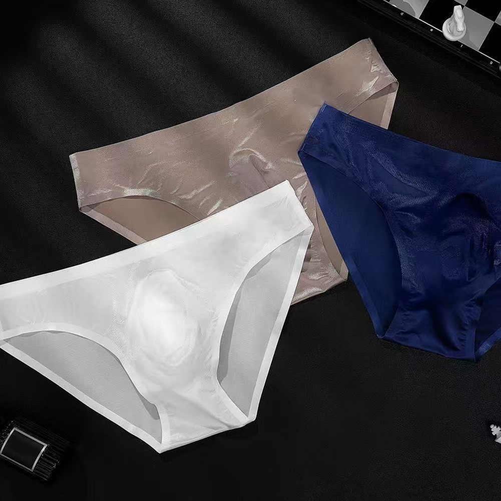Quần lót lụa siêu mỏng có túi phồng và băng liền mạch, thiết kế gợi cảm, đồ lót bóng