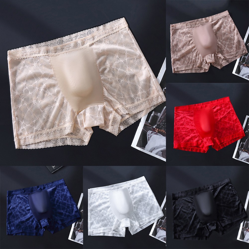[COSYH] Quần Short Boxer Nam Ice Silk Mỏng, Thiết Kế Phồng và Túi