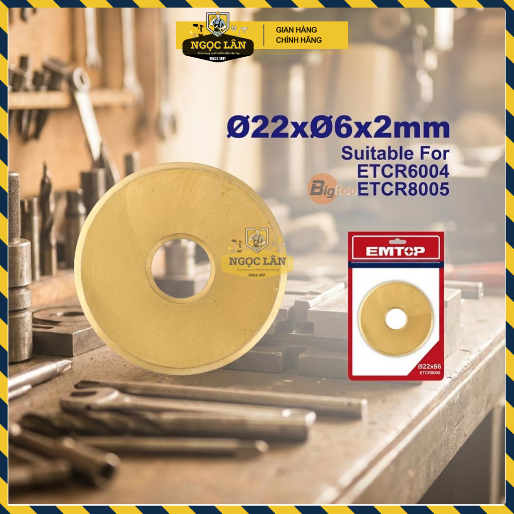 Lưỡi Cắt Gạch Emtop ETCR6004B Hợp Kim Vonfram Cao Cấp Ø22mm Cho Bàn Cắt 600mm 800mm